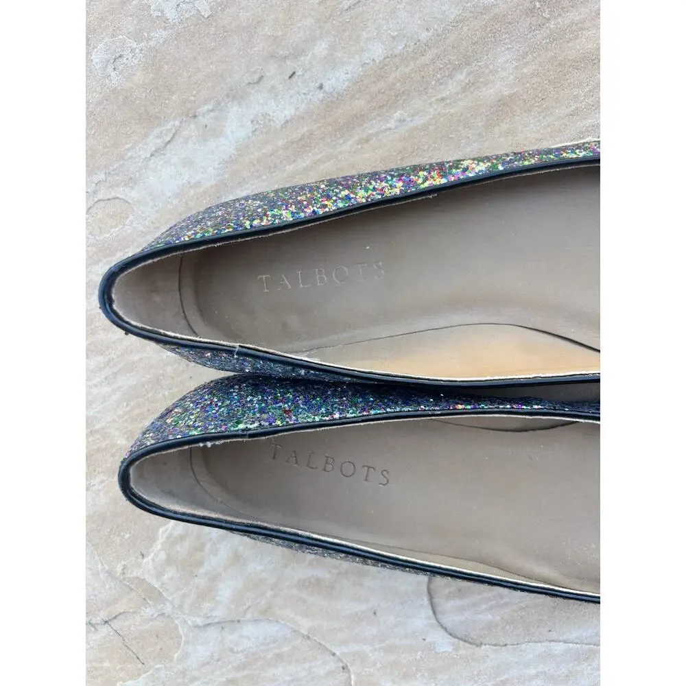 Talbots Shoe Multicolored Glitter Sparkle Flats 10N CB